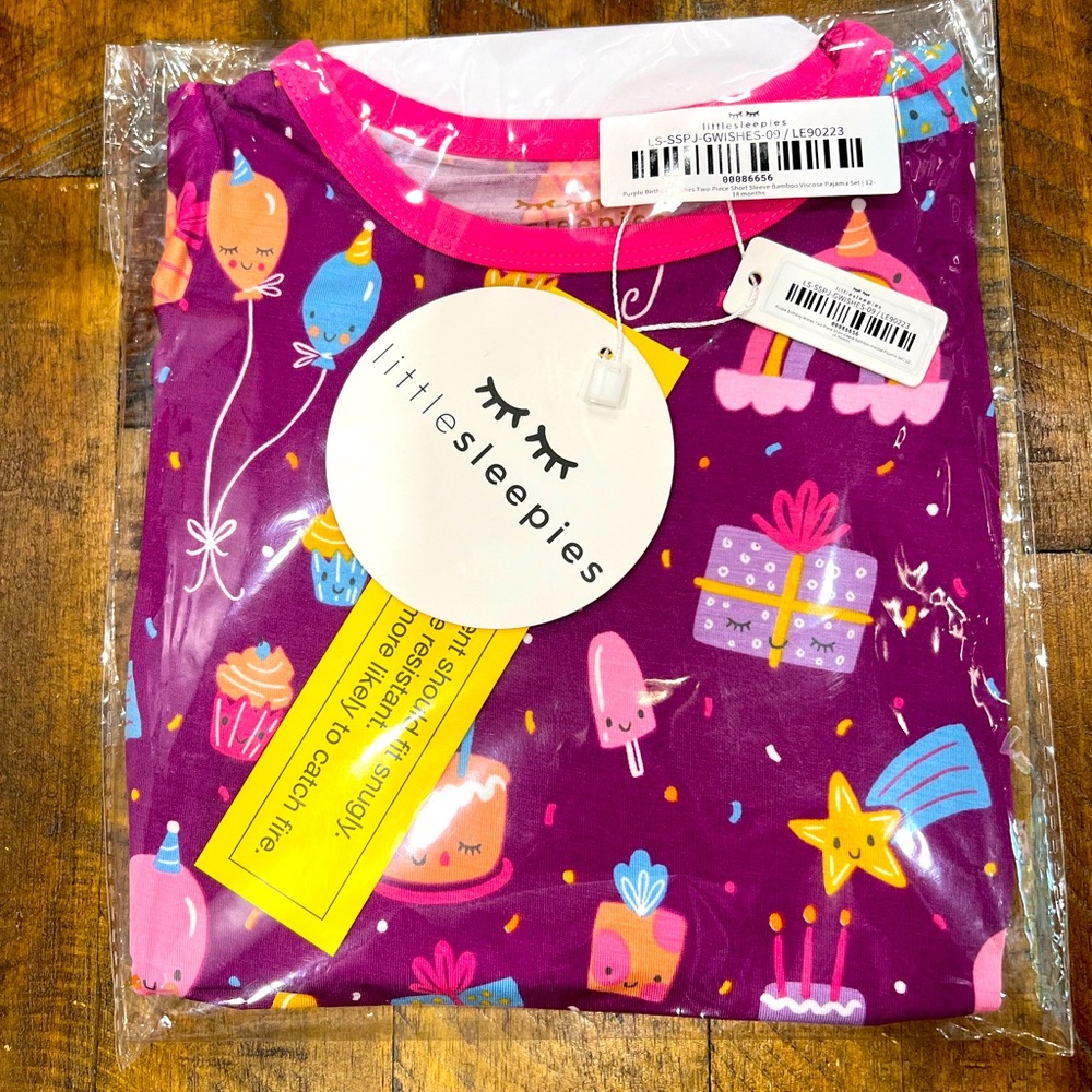 NWT Little Sleepies two piece short sleeve pajama set, 12-18m
